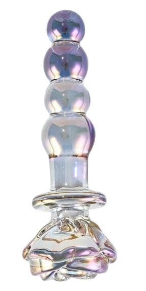 Honey bb Hot Sale Rose Flower Glass Anal Plug Big Dildo Butt Plug Adult Toys for Women Masturbation