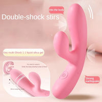 Small and Suitable for Beginners USB Waterproof Silicone 10 Frequency Dual-end Vibration Dildo Wand Clitoris Massage for Woman