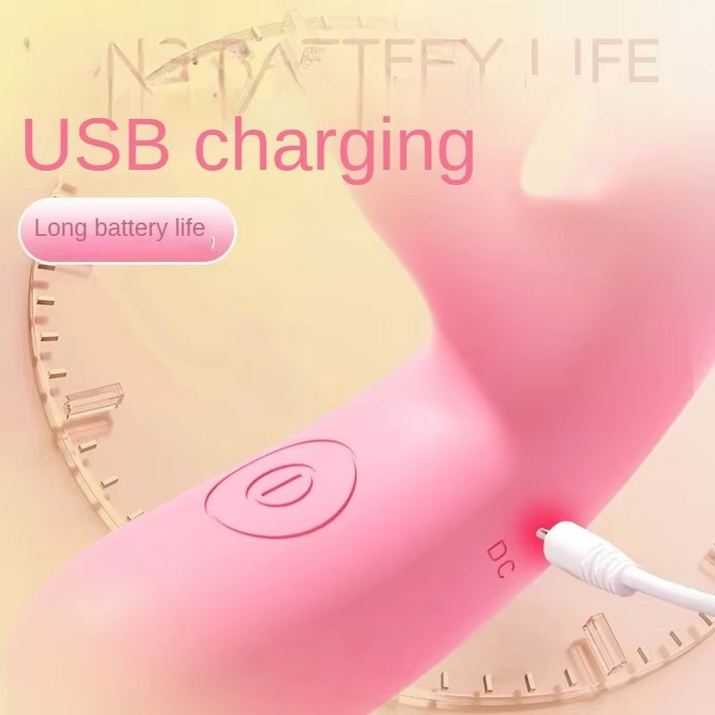 Small and Suitable for Beginners USB Waterproof Silicone 10 Frequency Dual-end Vibration Dildo Wand Clitoris Massage for Woman
