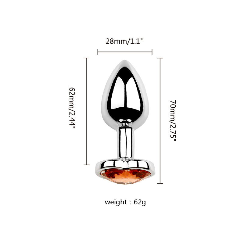 Honey bb Factory Anal Toy Metal Plus Anal Masturbation Simulation Heart Shape Aluminium Alloy Anal Plug Heart Plug